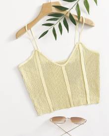 SHEIN Crop Rib Knit Top