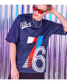 SHEIN Men Letter & Number Print Tee