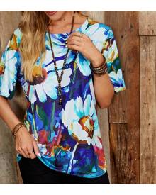 SHEIN All Over Print Short Sleeve Tee