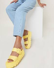 SHEIN LEMON SATIN PLATFORM LACE-UP SANDAL