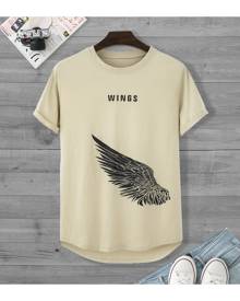 SHEIN Men Letter & Wing Print Tee