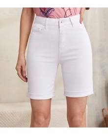 SHEIN High Waist Roll Hem Skinny Denim Shorts