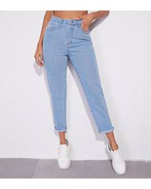 SHEIN Light Wash Mom Jeans