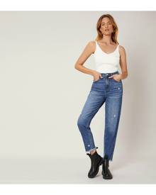 SHEIN Raw Hem Mom Jeans