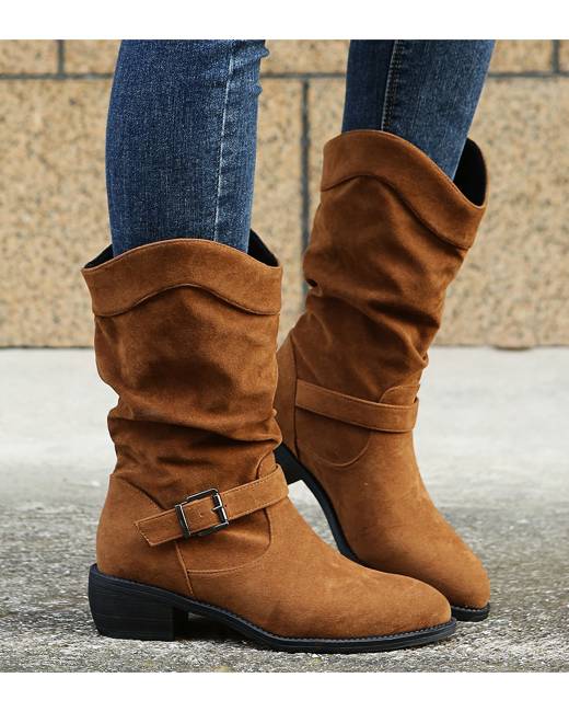 brown boots for women no heel