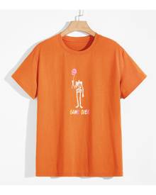 SHEIN Guys Skeleton Letter Print Tee