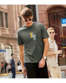 SHEIN Men Letter & Geo Print Tee