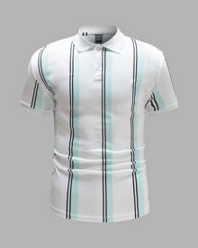 SHEIN Men Striped Print Polo Shirt