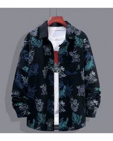 SHEIN Men Chinese Dragon Print Shirt Without Top