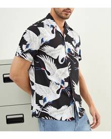 SHEIN Men Crane Print Shirt