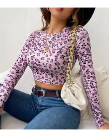 SHEIN All Over Print Round Neck Tee