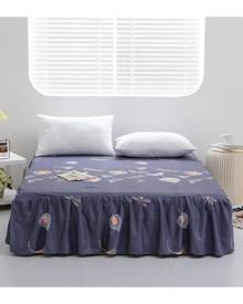 SHEIN Butterfly & Plants Print Bed Skirt
