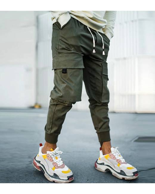 Green Men's Cargo Pants - Clothing | Stylicy