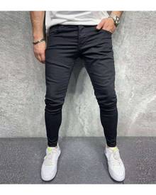 SHEIN Men Solid Skinny Jeans