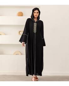 SHEIN Graphic Embroidered Hooded Tunic Dress