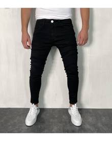 SHEIN Men Solid Skinny Jeans