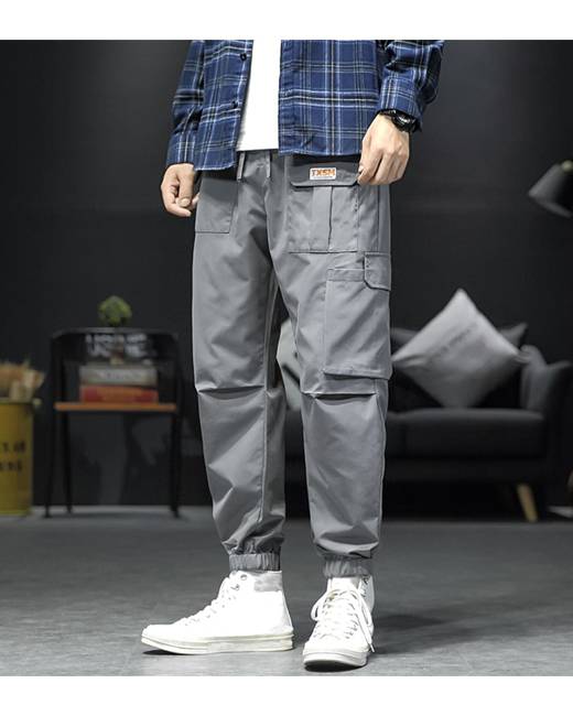 grey cargo pants mens outfit