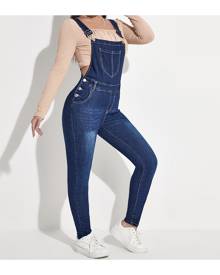 SHEIN Patch Pocket Overalls Jumpsuit Without Top