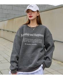 SHEIN Slogan Graphic Drop Shoulder Sweatshirt Without Tee