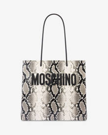 Moschino Python-print Calfskin Shopping Tote