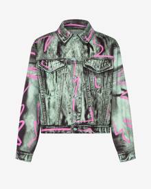 Moschino Shadows & Squiggles Cotton Bull Denim Jacket