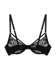 fleur du mal Lily Lace Long Line Demi Bra in Black