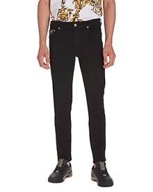 Versace Jeans Couture Embroidered Skinny Jeans in Black Black