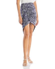 Bcbgmaxazria Animal Print Drawstring High Low Skirt