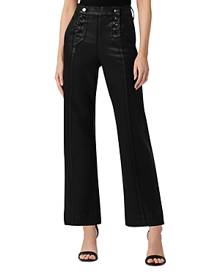 Joe's Jeans The Savannah Coated High-Rise Wide-Leg Jeans in Black