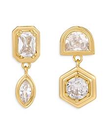 Luv Aj Stellar Cubic Zirconia Mismatch Drop Earrings in 14K Gold Plated Luv Aj Stellar Cubic Zirconia Mismatch Drop Earrings in 14K Gold Plated