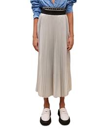 Maje Jonaely Pleated Metallic Skirt