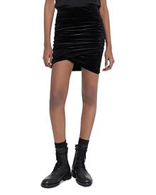 The Kooples Technical Fleece Ruched Mini Skirt