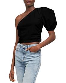 French Connection Rosanna Puff Sleeve One Shoulder Top