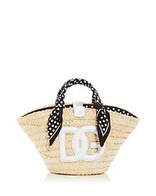 Dolce & Gabbana Small Straw Kendra Bag with Dg Logo