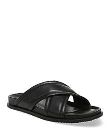 Vince Men's Derek Crossover Strap Slip On Slide Sandals