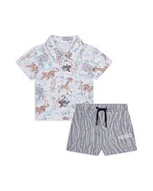 Kenzo Boys' Animal Print Polo Shirt & Chambray Shorts Set - Baby