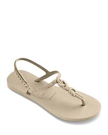 Beige Women's Thong Sandals - Shoes