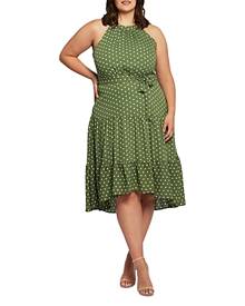 Estelle Plus La Bocca Polka Dot Halter Dress