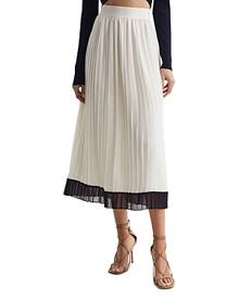 Reiss Osti Pleated Midi Skirt