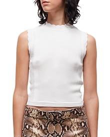 The Kooples Romantic Mixed Knit Crop Top