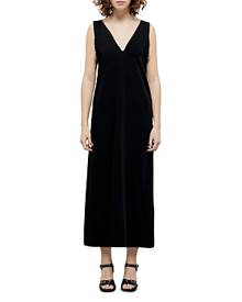 The Kooples Lace Trim Crepe Midi Dress