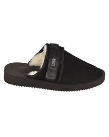 SUICOKE Fur Applique Side Strap Sandals