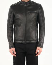 Salvatore Santoro Black Leather Biker Jacket