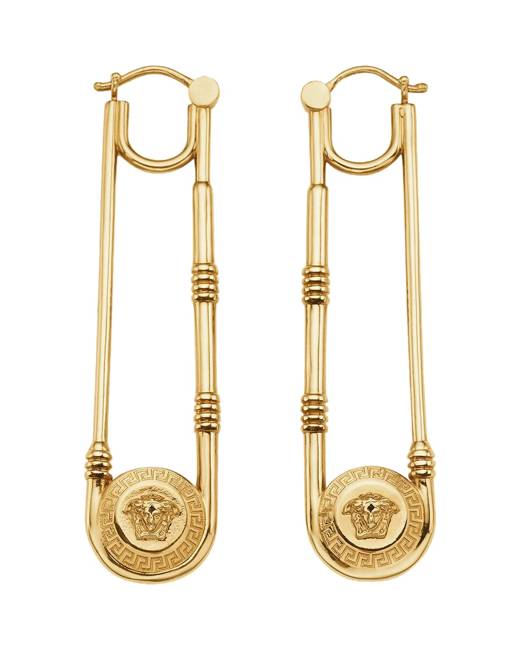 Medusa safety clearance pin drop earrings