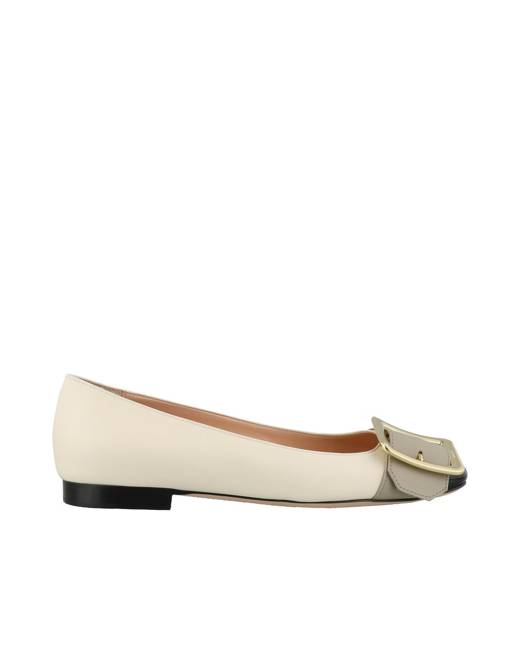 Womens Shoes Flats and flat shoes Ballet flats and ballerina shoes Bally Leather Gioia Chunky Flat Shoes in White 