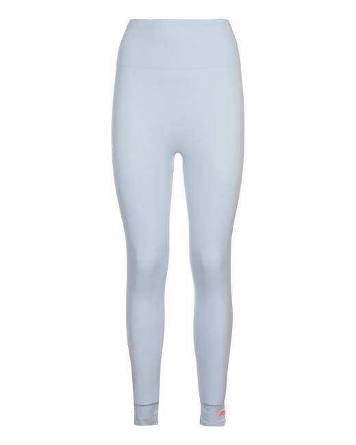 Reebok Yoga Studio ribbed detail high waisted leggings in blue