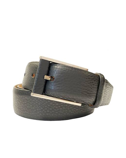 EA7 Emporio Armani EA7 | Emporio Armani 8A693 Train Core Leather Metal  Plate Clasp Buckle Belt - Black