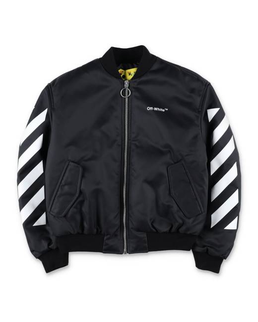 Off-White Diagonal Outline Wool Bomber Jacket