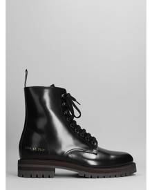 Common Projects Combat Boot Combat Boots In Black Leather