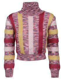 Dsquared2 Stripe Crop Turtleneck Sweater